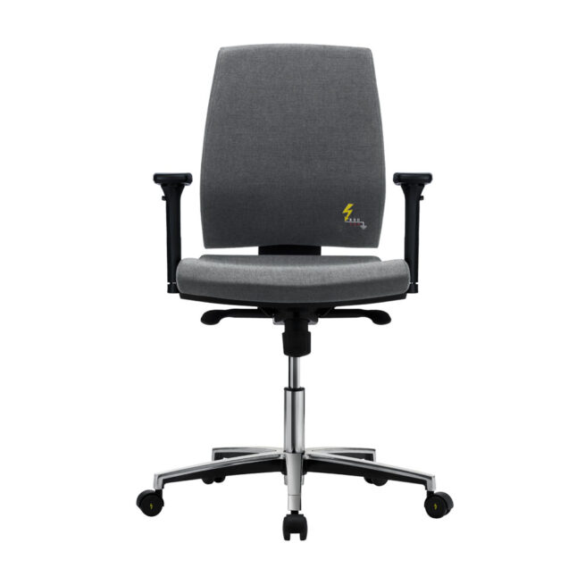 ESD-Drehstuhl für Büro und Labor mit niedriger Rückenlehne und verstellbaren Armlehnen Gref 262